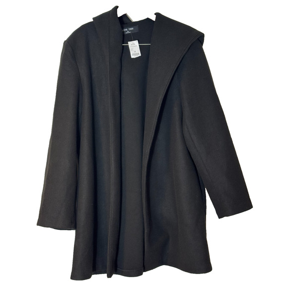 Love Tree Jackets & Blazers - Love Tree Black Fleece Hooded Wrap Coat Women's Plus 3X - BELT MISSING